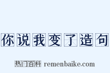 你说我变了造句是什么意思的图片